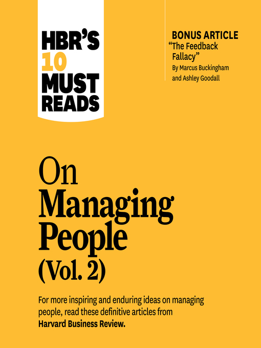 Title details for HBR's 10 Must Reads on Managing People, Volume 2 by Harvard Business Review - Available